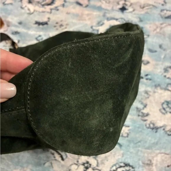 MICHAEL Michael Kors Forest Green Suede Shoulder Bag with Gold Hardware - Picture 5 of 9